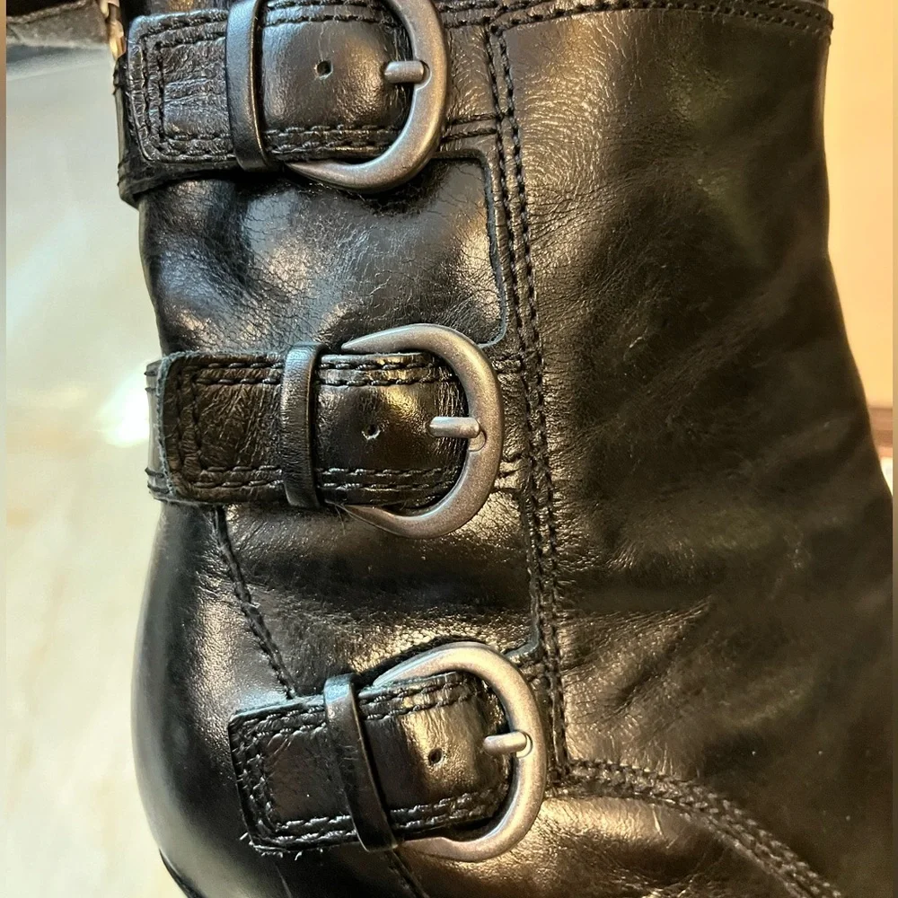 Børn genuine leather heeled moto ankle boots, women’s size 8.5 - Picture 14 of 15